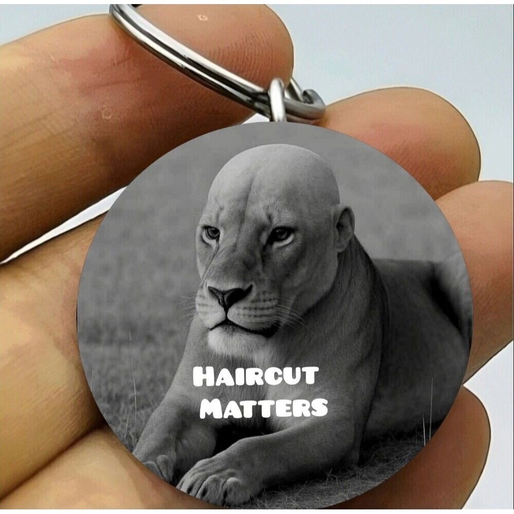 Haircut Mattters Lion King Of Jungle Hot Cute Prank Stainless Keychain Hamdmade